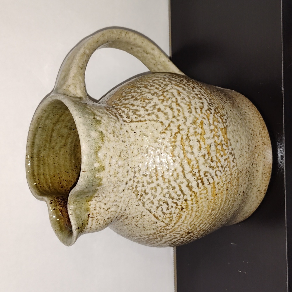 Signed Swanson Studio Art Pottery Pitcher Salt Glaze Wabi-Sabi